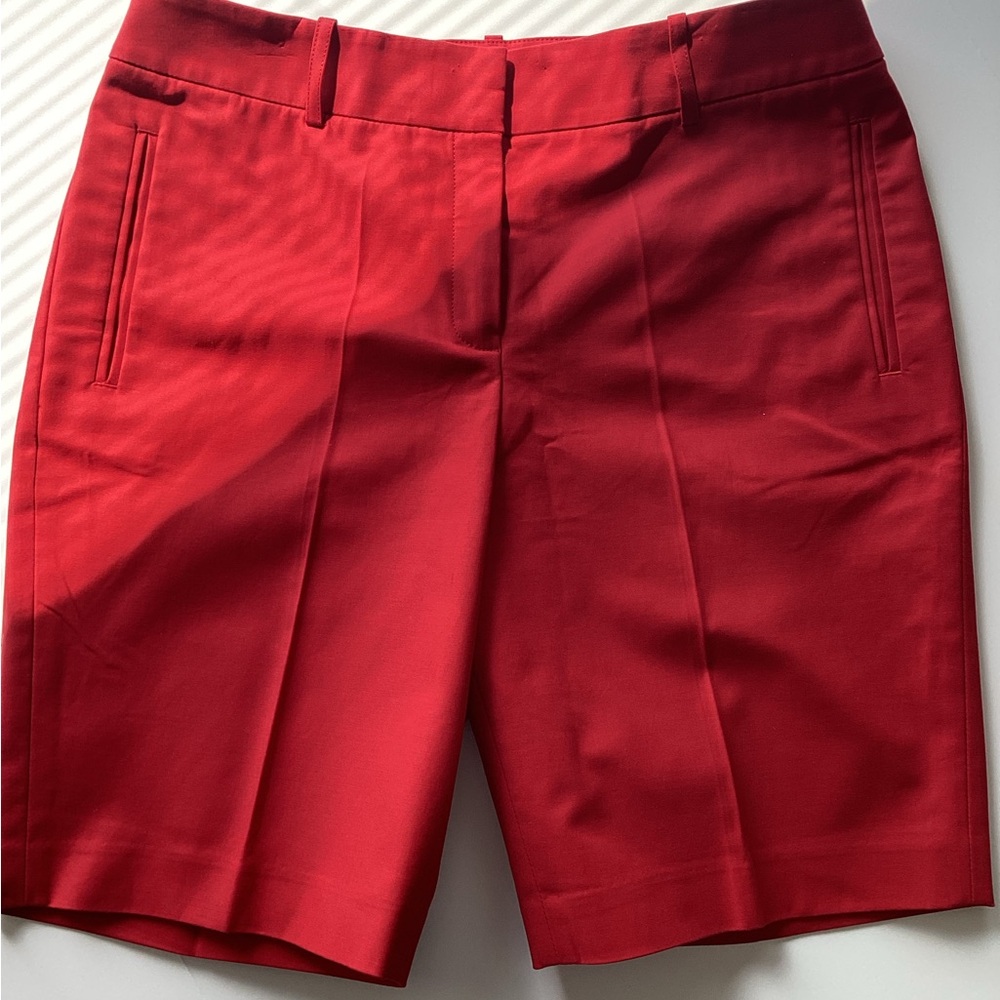 Lafayette 148 New York Red Tailored Bermuda Shorts